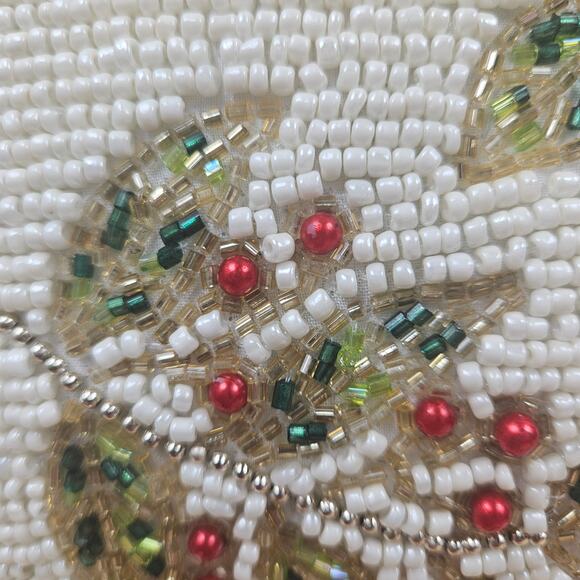 Glitz + Glimmer Beaded Holiday Pillow 12" x 12" Christmas Holly Berry Holiday - Picture 10 of 10